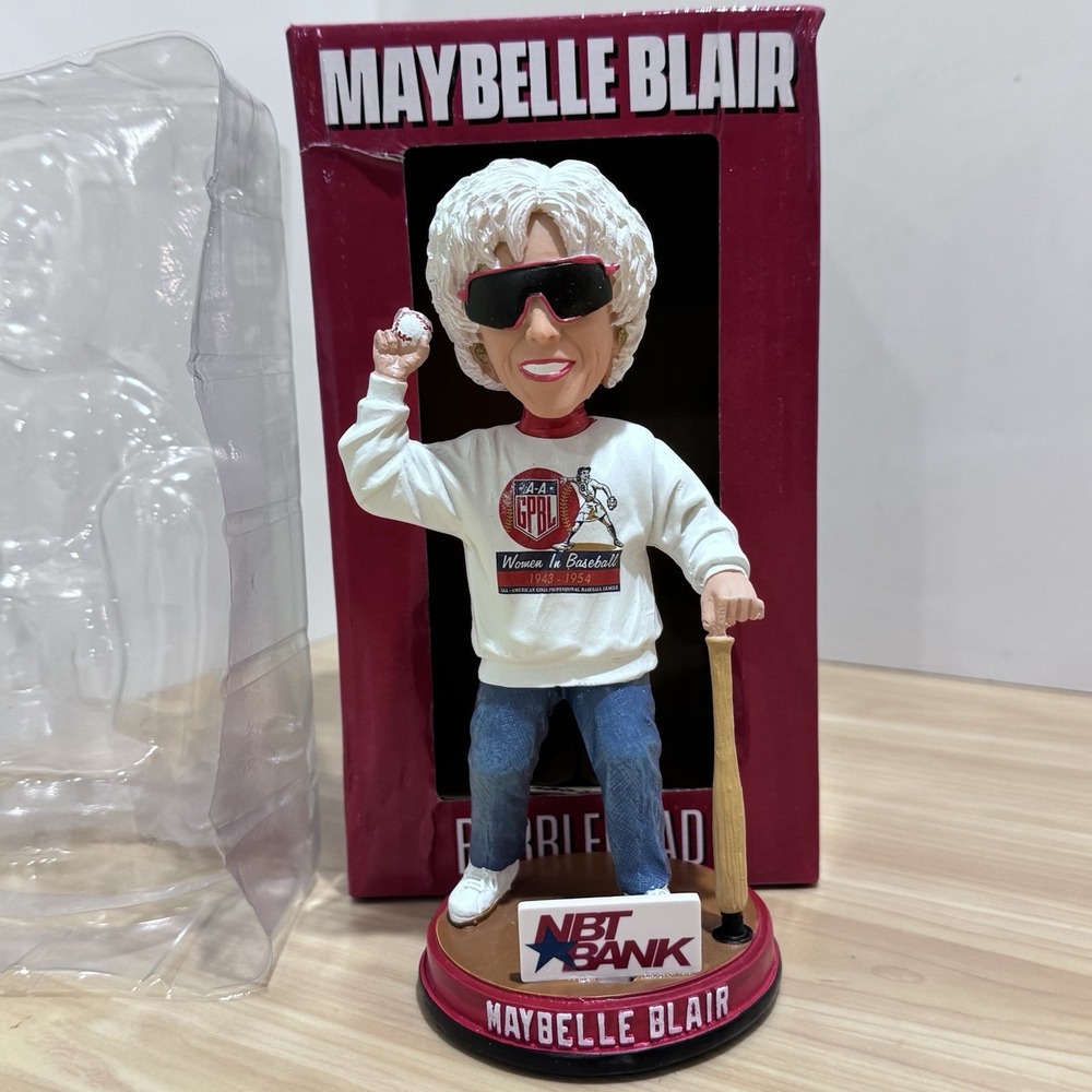 Maybelle Blair Bobblehead Rochester Red Wings Promo Giveaway 8/27/26 NIB Bx Tear